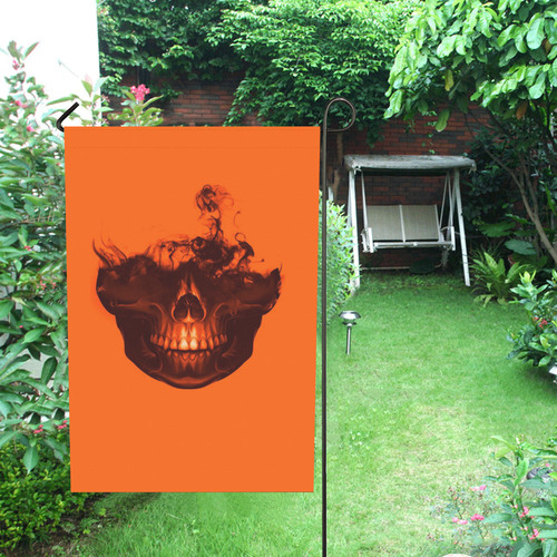 Funny Halloween - Burned Skull A by JamColors Garden Flag 28''x40'' （Without Flagpole）