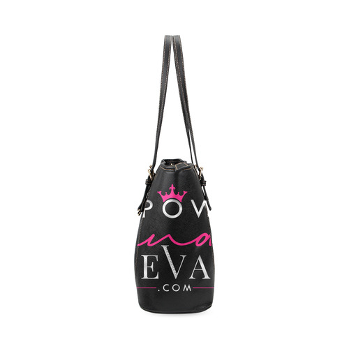 Empower and Elevate black and pink Leather Tote Bag/Small (Model 1640)