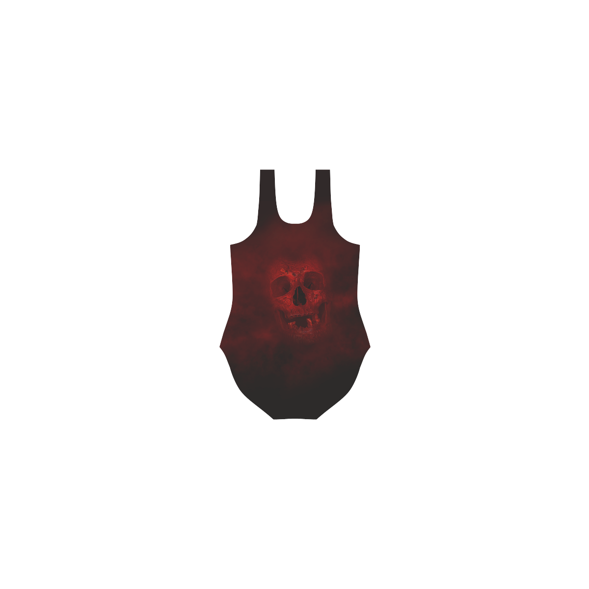 Red Skull Vest One Piece Swimsuit (Model S04)