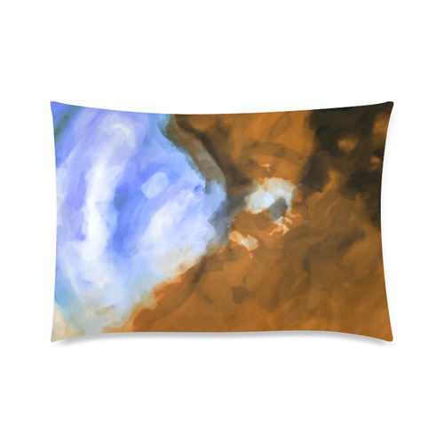 rusty psychedelic splash painting texture abstract background in blue and brown Custom Zippered Pillow Case 20"x30"(Twin Sides)