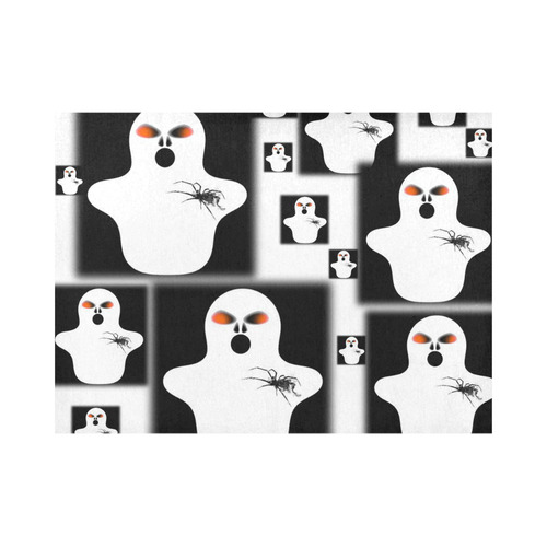 Funny Halloween - Ghost Pattern 2 by JamColors Placemat 14’’ x 19’’ (Set of 4)