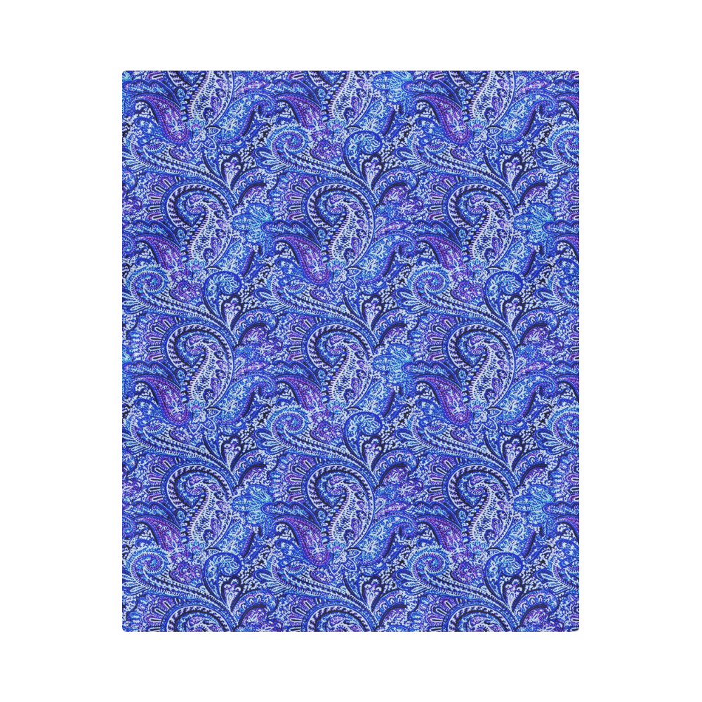 Classic Paisley Vibrant Blue Duvet Cover 86"x70" ( All-over-print)