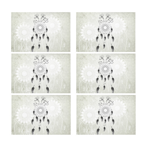 Dreamcatcher in black and white Placemat 12’’ x 18’’ (Set of 6)
