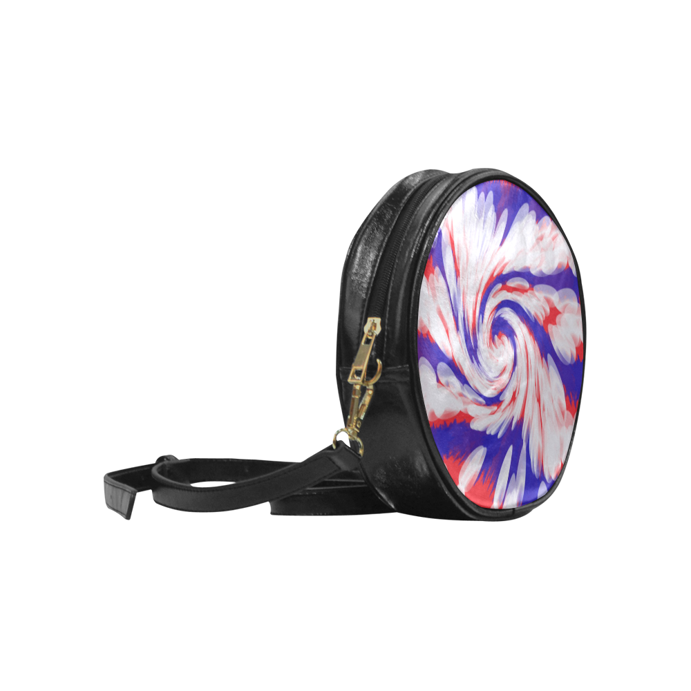 Red White Blue USA Patriotic Abstract Round Sling Bag (Model 1647)