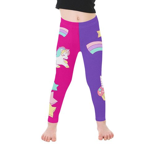 Kawaii Unicorn Rainbow Kid's Ankle Length Leggings (Model L06)