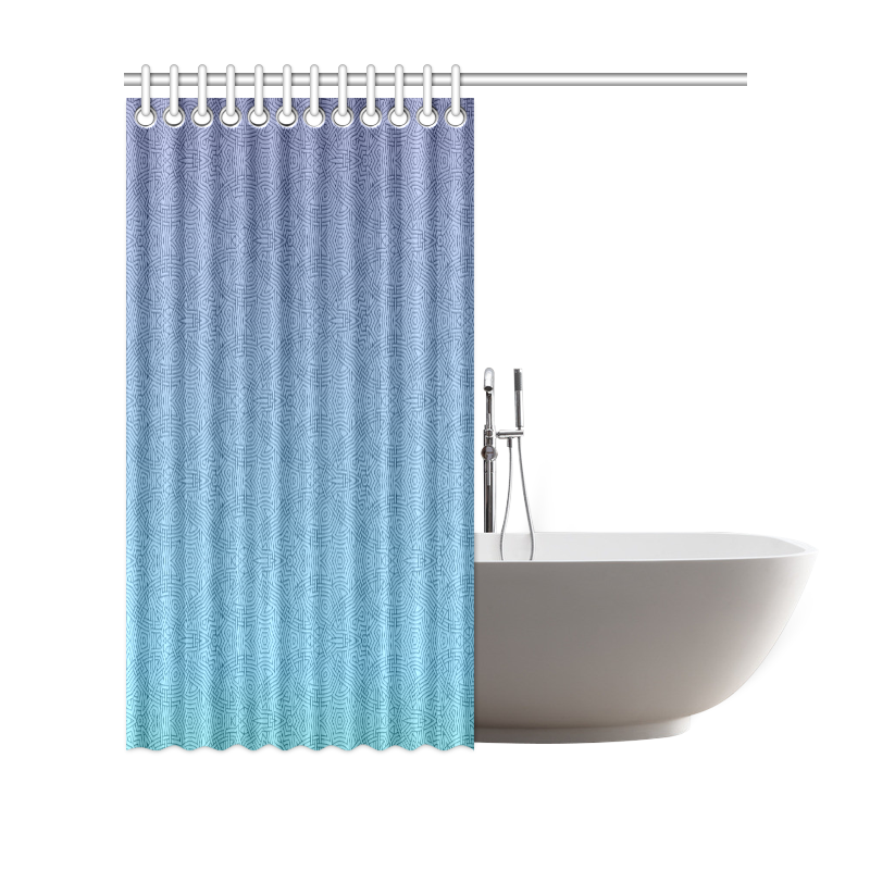 BLue Ombre Print Shower Curtain 69"x70"