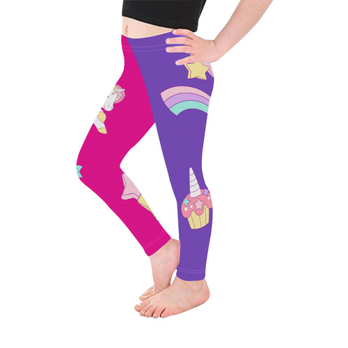 Kawaii Unicorn Rainbow Kid's Ankle Length Leggings (Model L06)