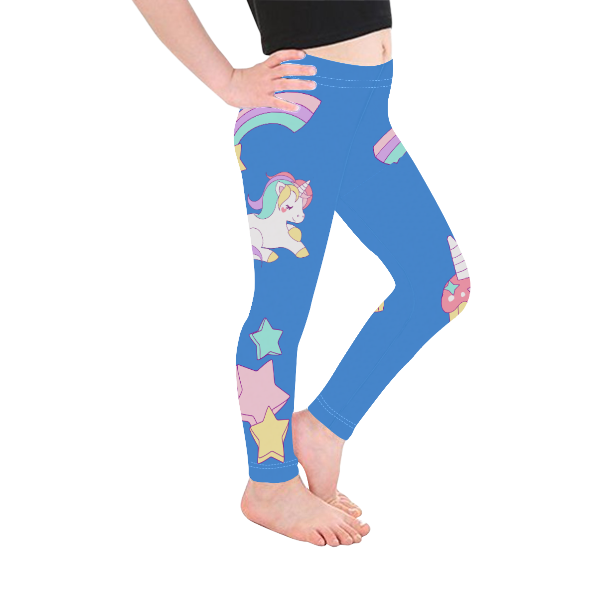 Kawaii Unicorn Rainbow Kid's Ankle Length Leggings (Model L06)