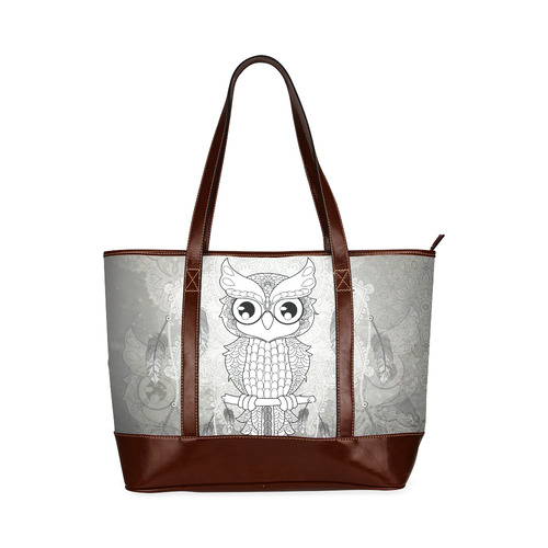 Cute owl, mandala design Tote Handbag (Model 1642)