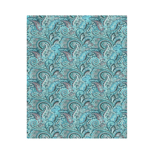 Classic Teal Paisley Duvet Cover 86"x70" ( All-over-print)