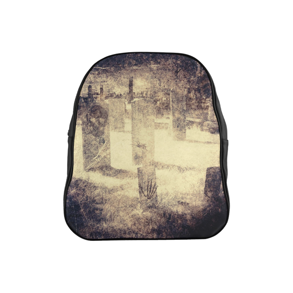 Funny Halloween -graveyard by JamColors School Backpack (Model 1601)(Small)