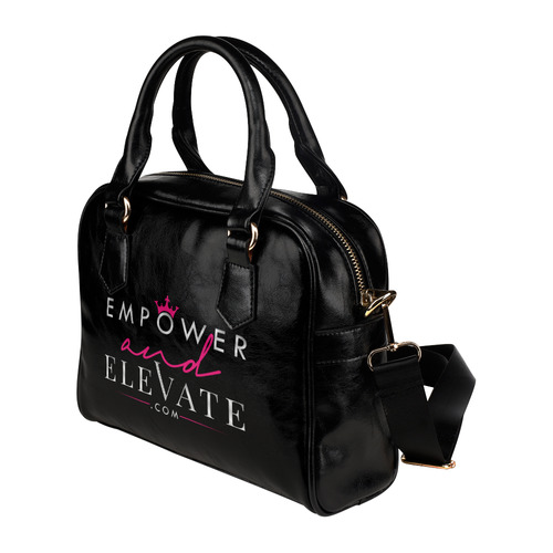 Empower & Elvate on Black Shoulder Handbag (Model 1634)