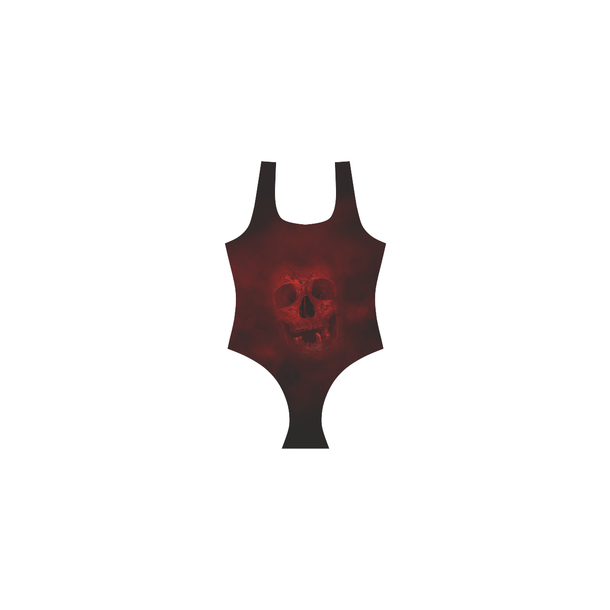 Red Skull Vest One Piece Swimsuit (Model S04)