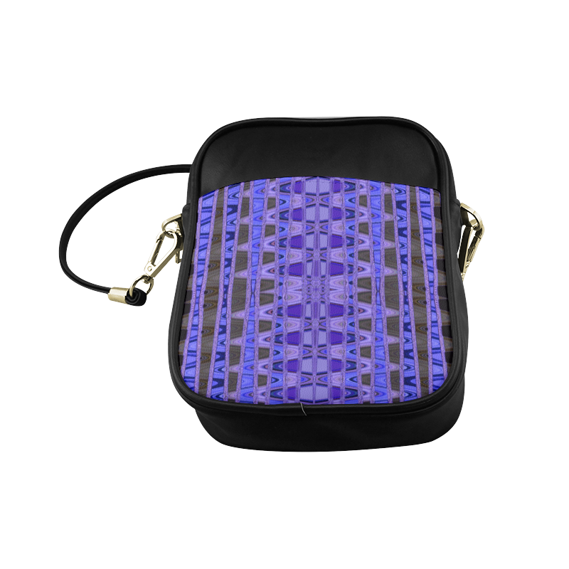 Blue Black Abstract Pattern Sling Bag (Model 1627)