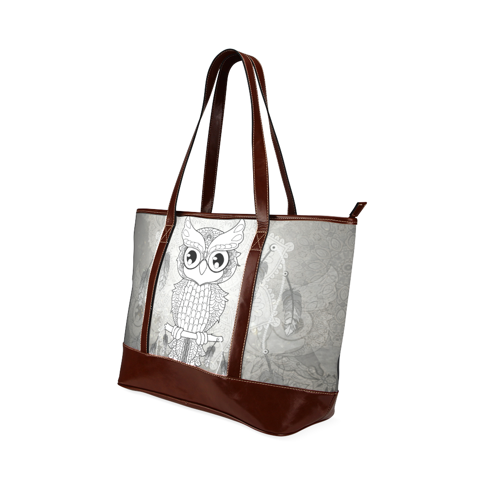 Cute owl, mandala design Tote Handbag (Model 1642)