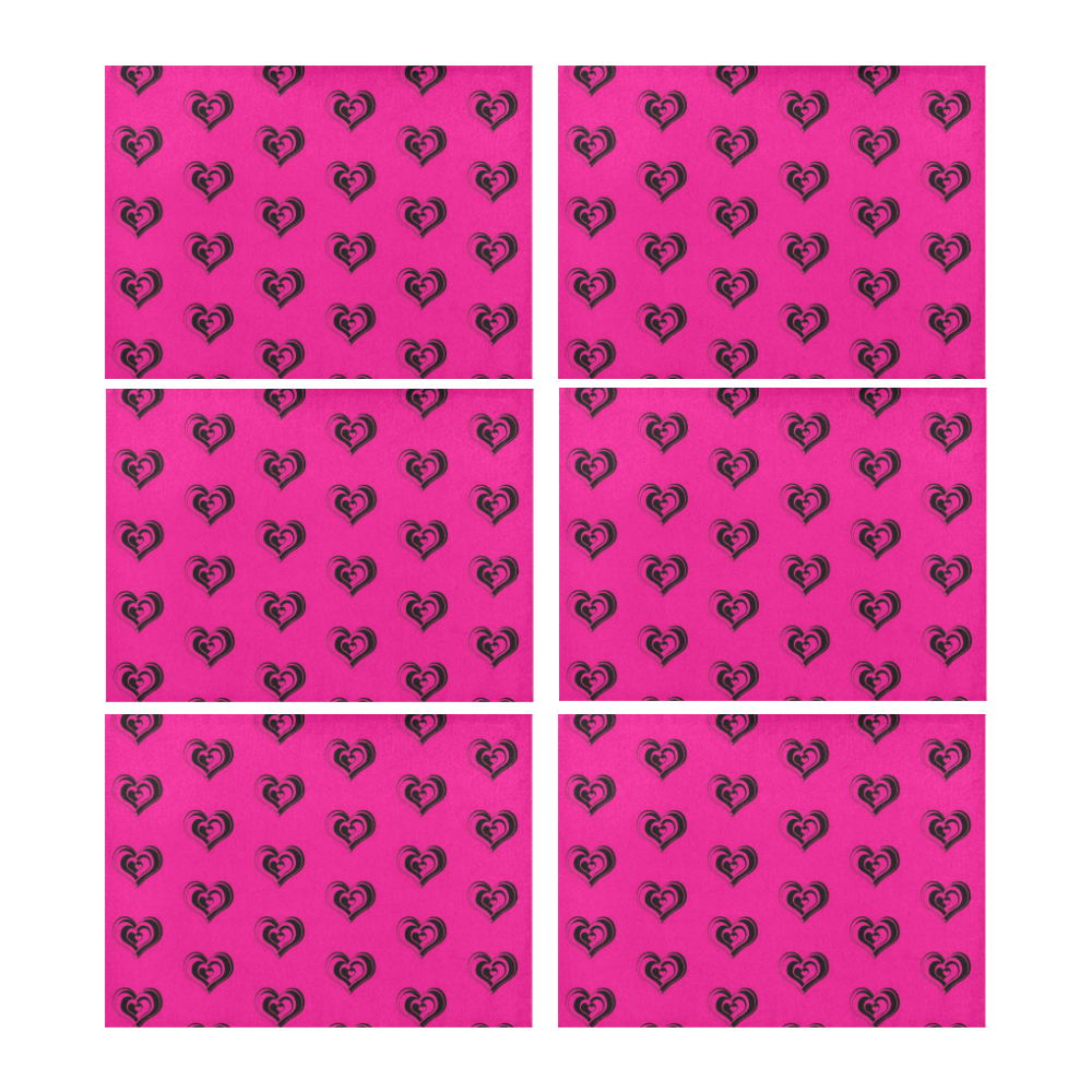 lovely hearts 17A by JamColors Placemat 14’’ x 19’’ (Set of 6)