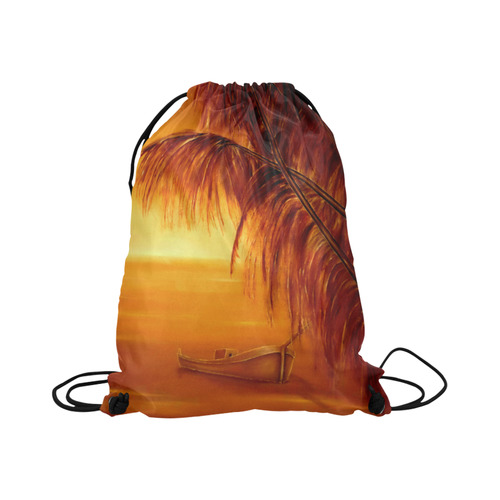 Desert Island Large Drawstring Bag Model 1604 (Twin Sides)  16.5"(W) * 19.3"(H)