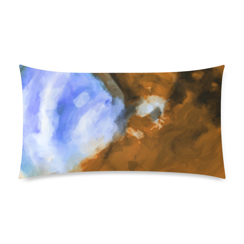 rusty psychedelic splash painting texture abstract background in blue and brown Rectangle Pillow Case 20"x36"(Twin Sides)