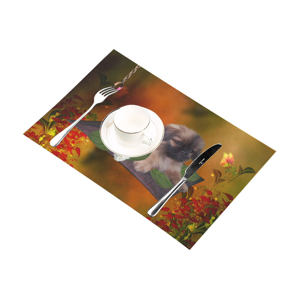 Cute lttle pekinese, dog Placemat 12’’ x 18’’ (Two Pieces)