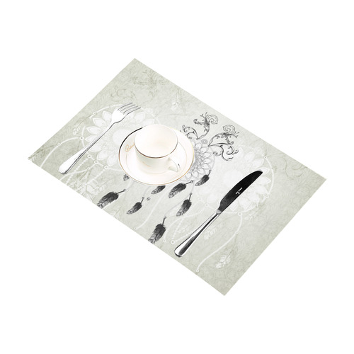Dreamcatcher in black and white Placemat 12’’ x 18’’ (Set of 2)