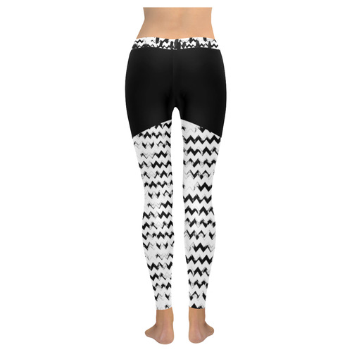 JR Logo Chevron Women's Low Rise Leggings (Invisible Stitch) (Model L05)