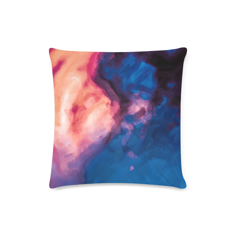psychedelic milky way splash painting texture abstract background in red purple blue Custom Zippered Pillow Case 16"x16" (one side)
