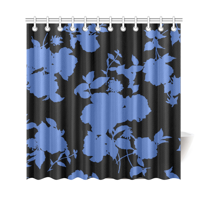 Blue flowers Shower Curtain 69"x70"