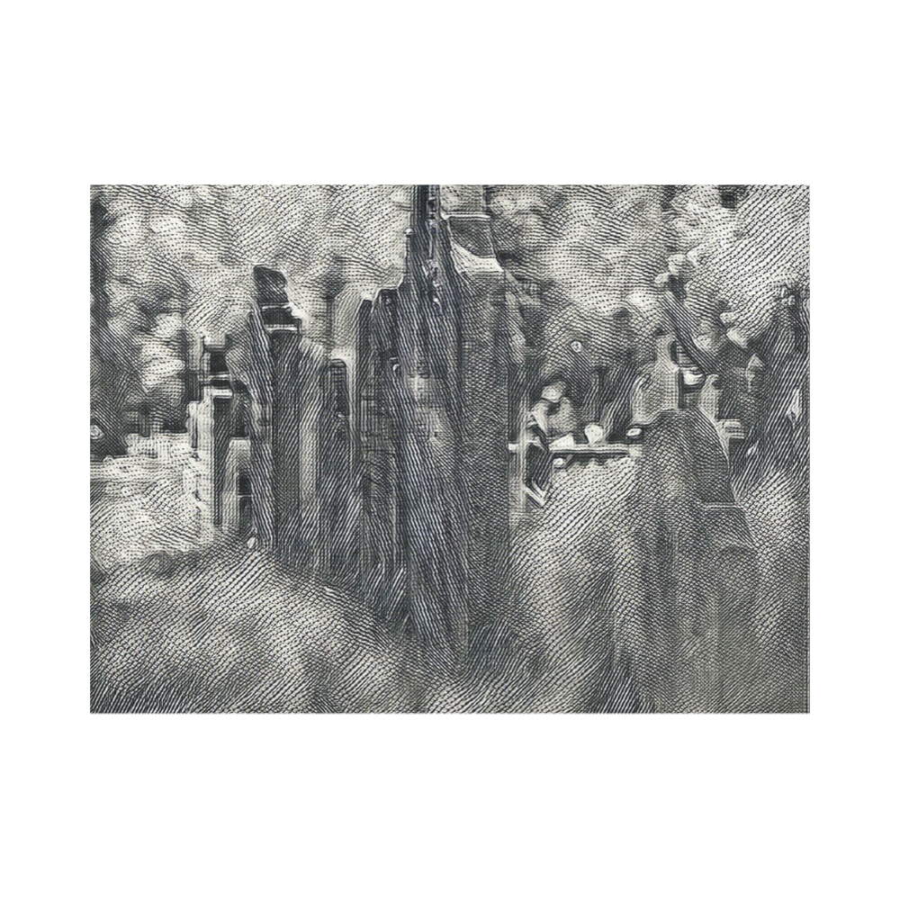 Funny Halloween -graveyard 2 by JamColors Placemat 14’’ x 19’’ (Set of 4)
