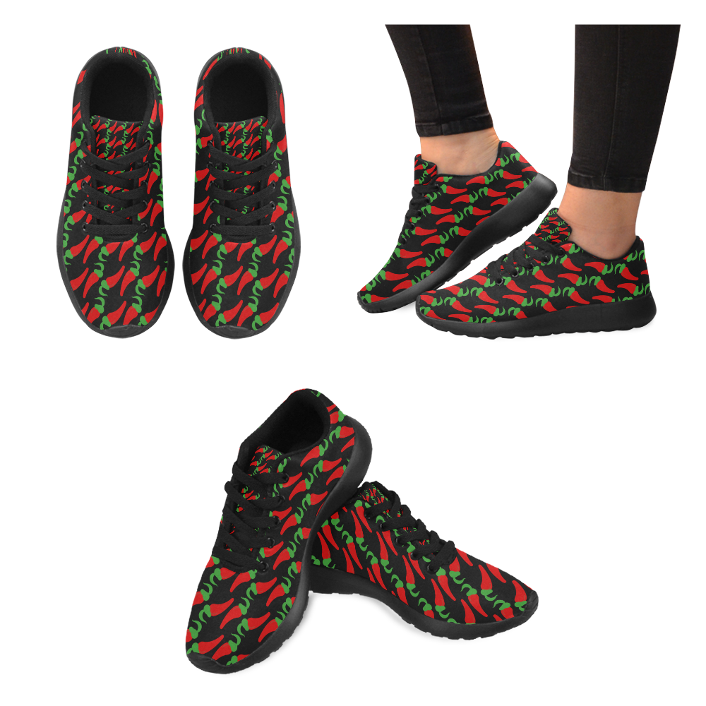 Red Hot Chilli Pepper Pattern Women’s Running Shoes (Model 020)