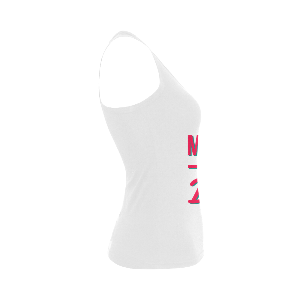 MMBB Pink Teal on white Women's Shoulder-Free Tank Top (Model T35)