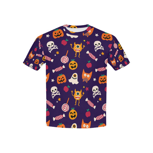 Cute Halloween Pattern Ghosts Pumpkins Candy Skull Kids' All Over Print T-shirt (USA Size) (Model T40)