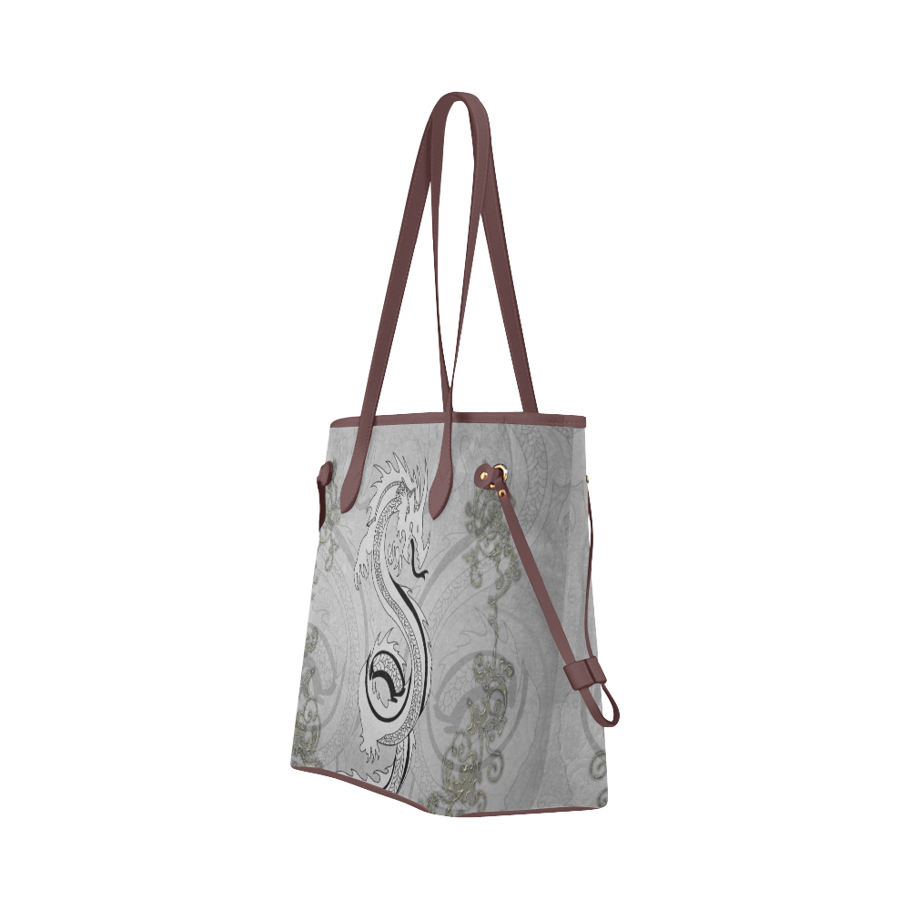Chinese dragon, Clover Canvas Tote Bag (Model 1661)