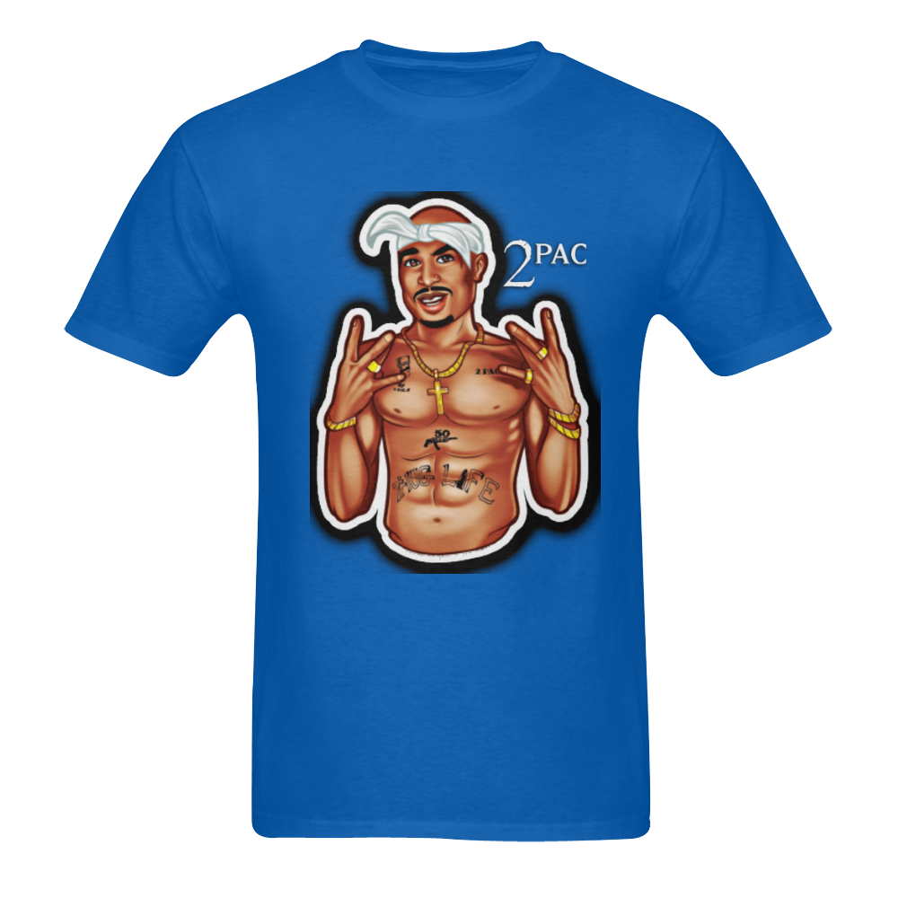 2 Pac character Men's T-Shirt in USA Size (Two Sides Printing)