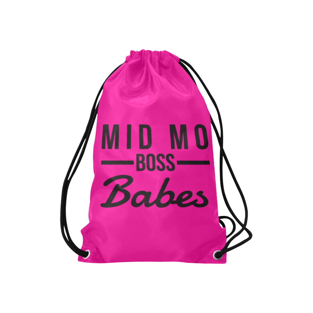 MMBB Black on pink Small Drawstring Bag Model 1604 (Twin Sides) 11"(W) * 17.7"(H)