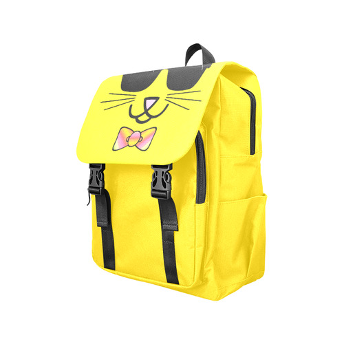 Cool Cat Wearing Bow Tie and Sunglasses Casual Shoulders Backpack (Model 1623)