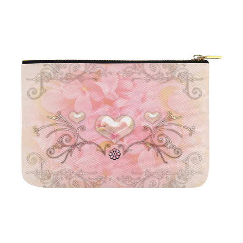 Hearts, soft colors Carry-All Pouch 12.5''x8.5''