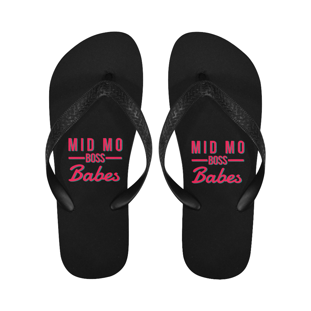 MMBB Pink Teal on black Flip Flops for Men/Women (Model 040)