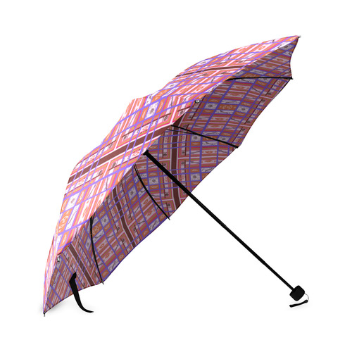 Curvy Plaid Abstract Folk Art Feminine Design Repeat Pattern umbrella by Kristie Hubler Foldable Umbrella (Model U01)