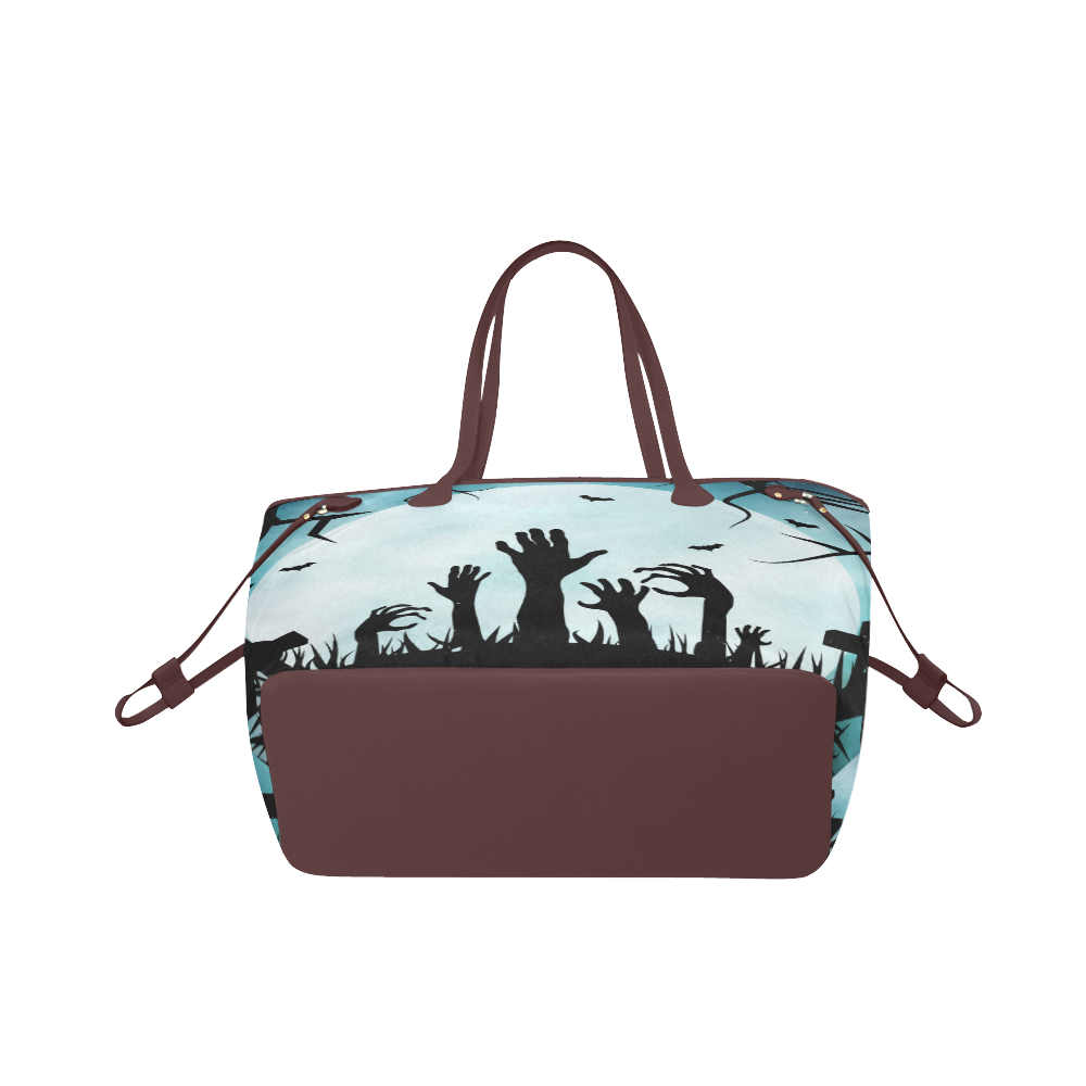 Scary Spooky Halloween Graveyard Hands Clover Canvas Tote Bag (Model 1661)