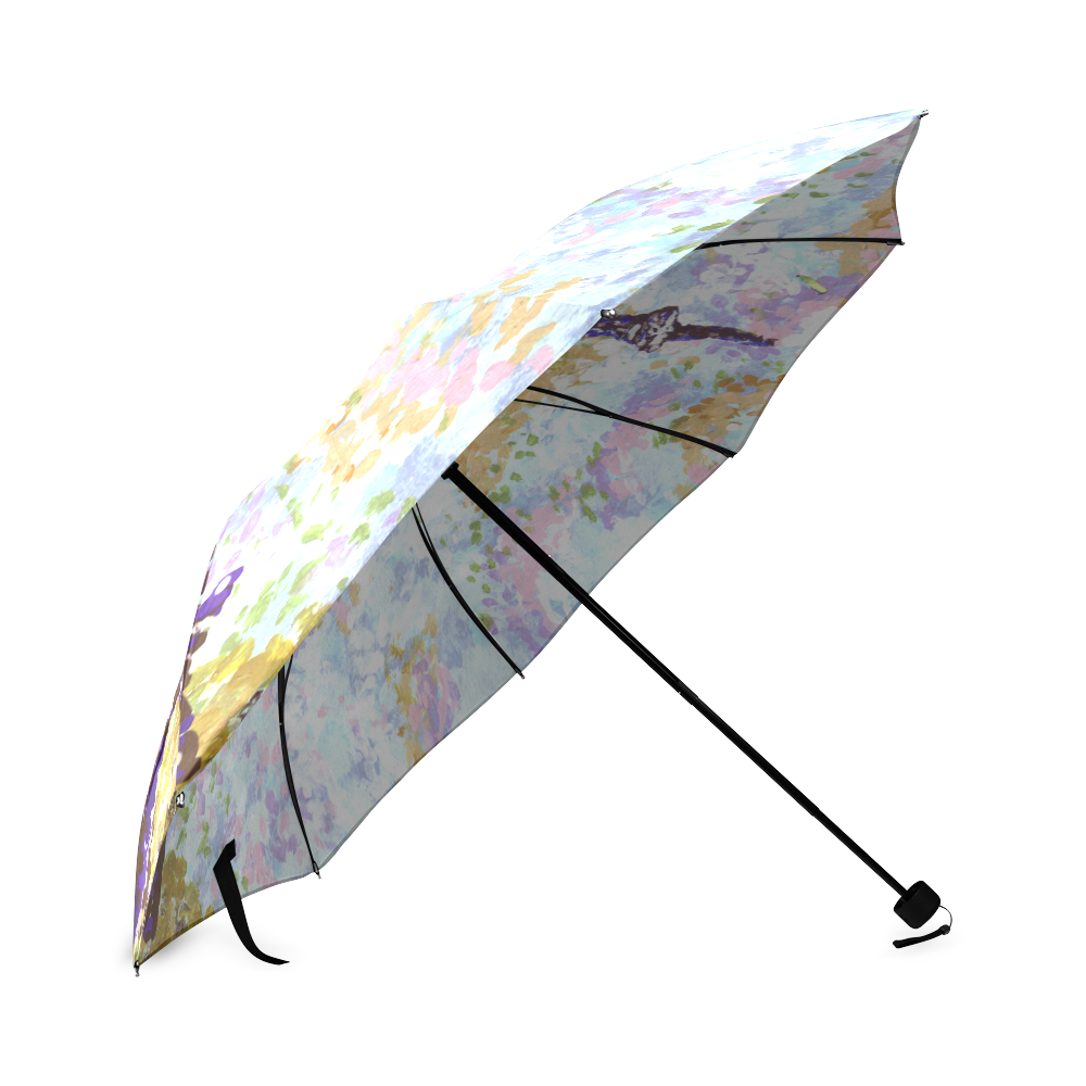Eiffel Tower Pointillism by Kristie Hubler - umbrella Foldable Umbrella (Model U01)