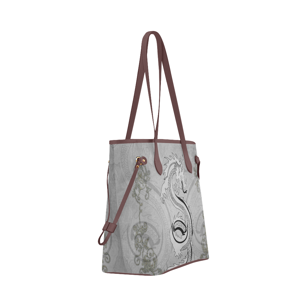 Chinese dragon, Clover Canvas Tote Bag (Model 1661)