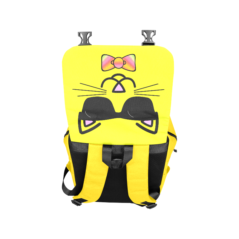 Cool Cat Wearing Bow Tie and Sunglasses Casual Shoulders Backpack (Model 1623)