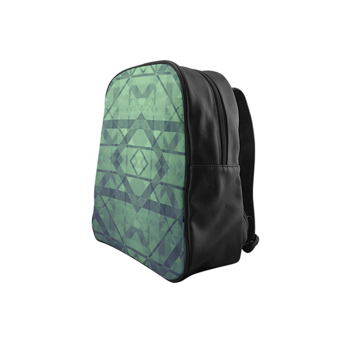 Sci-Fi Green Monster  Geometric design School Backpack (Model 1601)(Small)