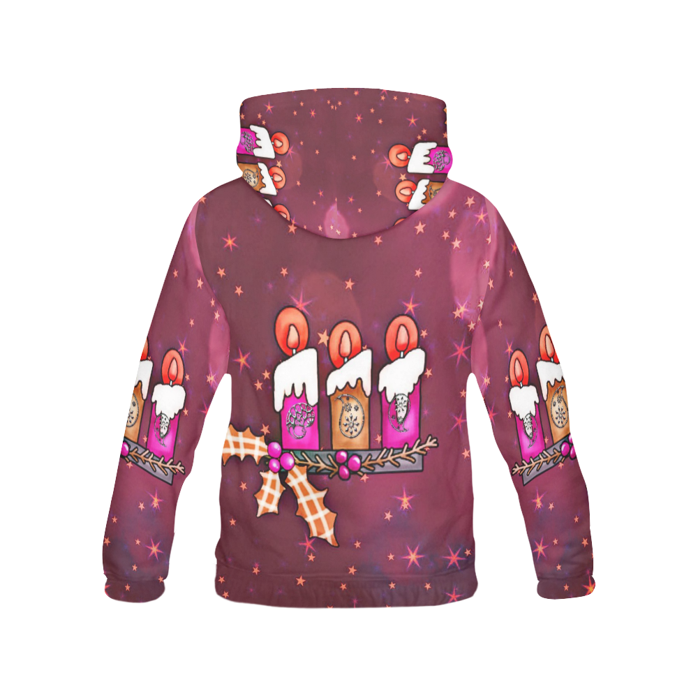 Christmas Candles A by JamColors All Over Print Hoodie for Women (USA Size) (Model H13)