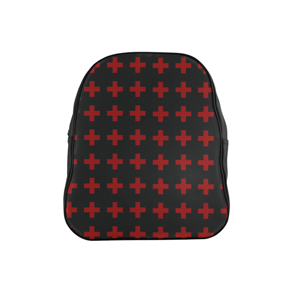 Punk Rock Style Red Crosses Pattern Design School Backpack (Model 1601)(Small)