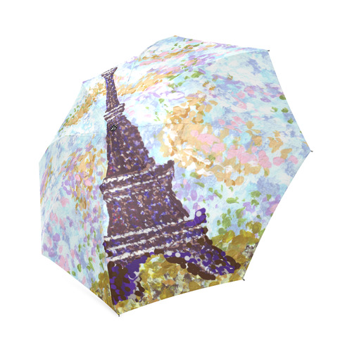 Eiffel Tower Pointillism by Kristie Hubler - umbrella Foldable Umbrella (Model U01)