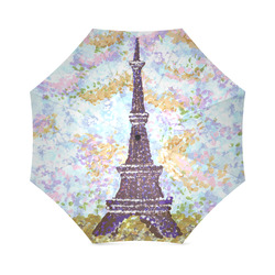 Eiffel Tower Pointillism by Kristie Hubler - umbrella Foldable Umbrella (Model U01)