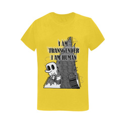 I am human yellow Women's T-Shirt in USA Size (Two Sides Printing)
