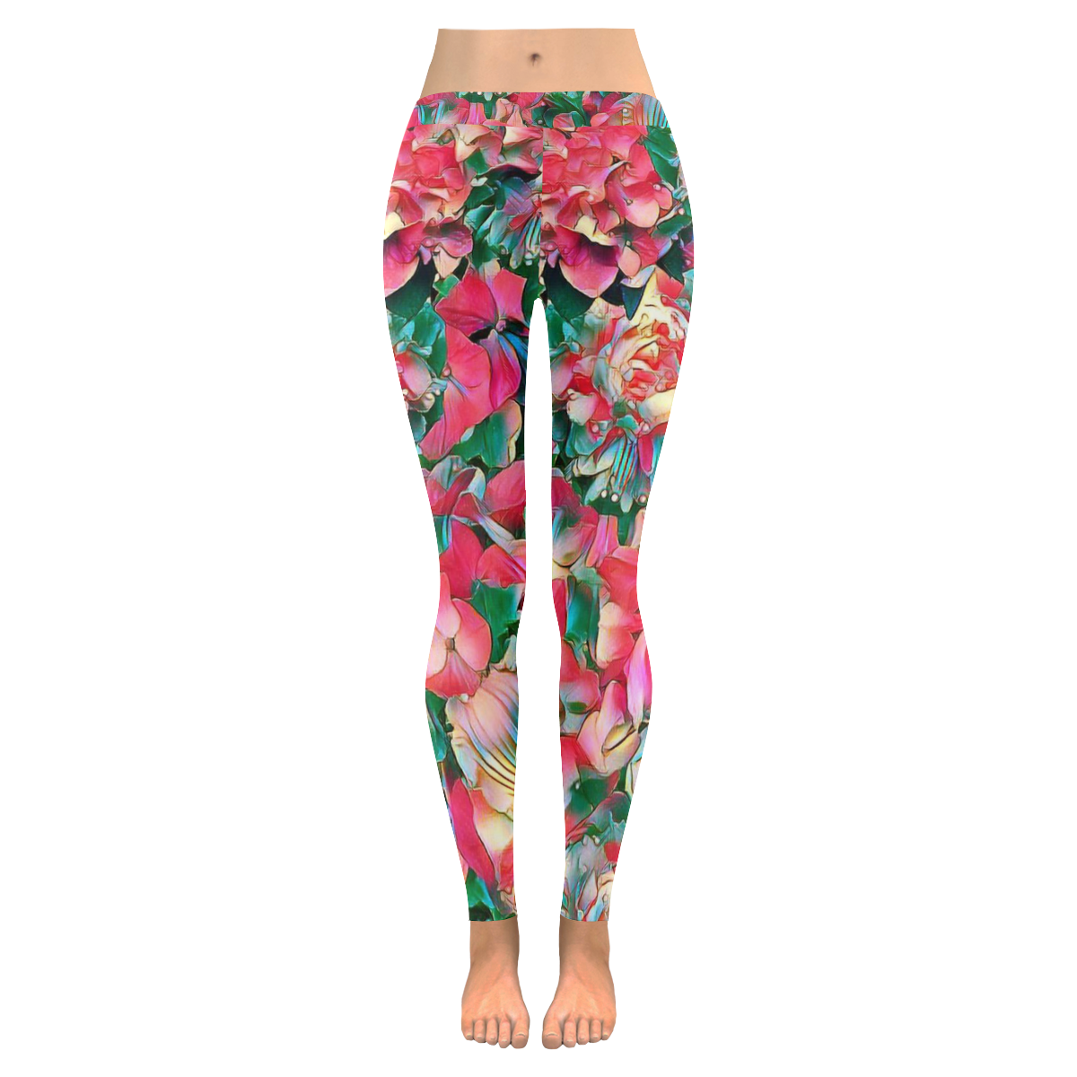 wonderful floral 24B by FeelGood Low Rise Leggings (Invisible Stitch ...