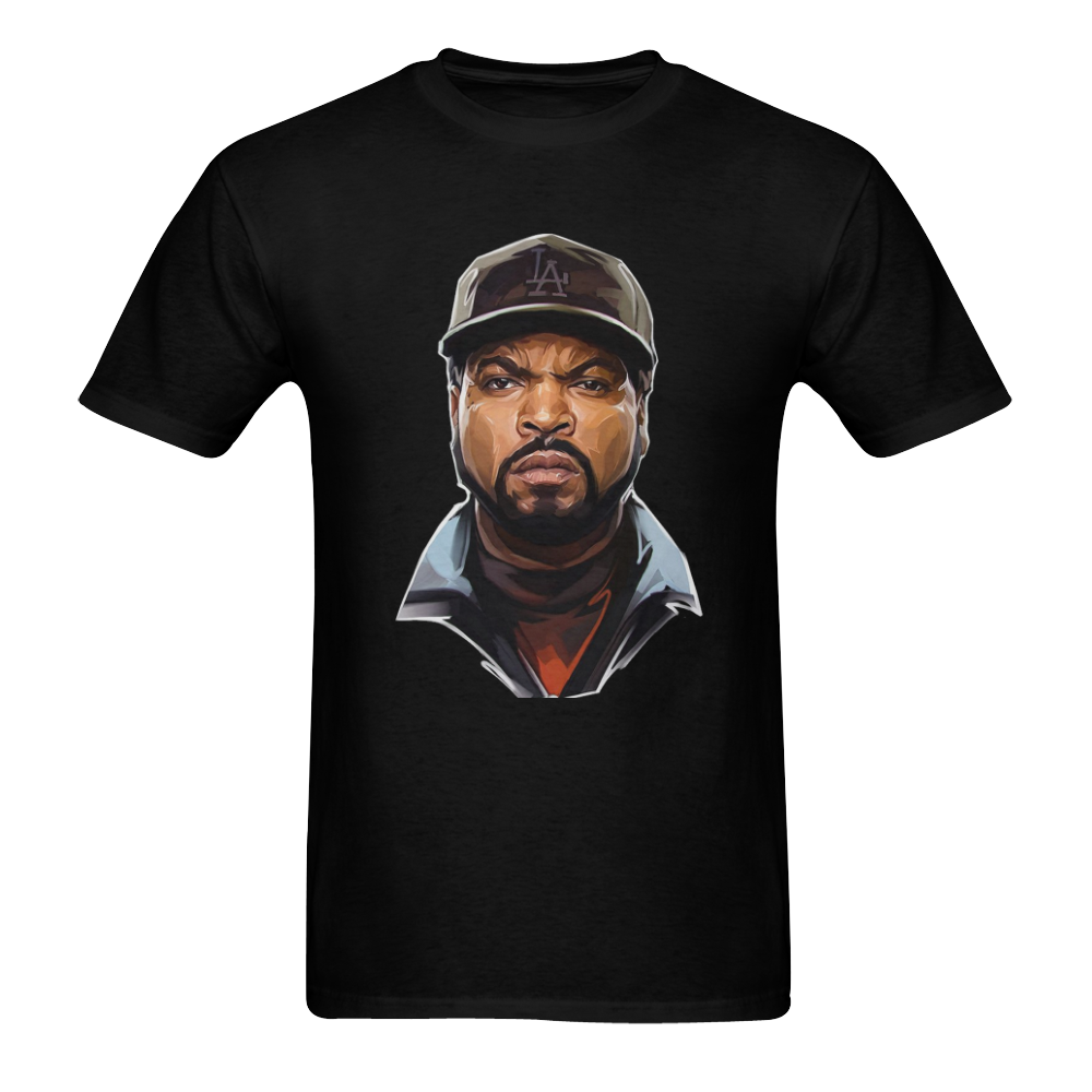 Ice Cube Oil Painting Tee Big & Tall Men's T-Shirt in USA Size (Two Sides Printing)